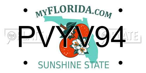 PVYV94 Florida License Plate