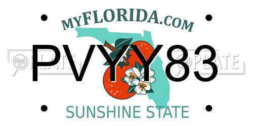 PVYY83 Florida License Plate