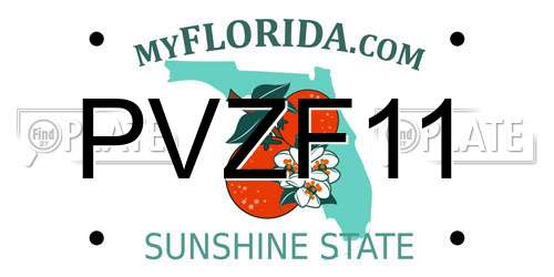 PVZF11 Florida License Plate