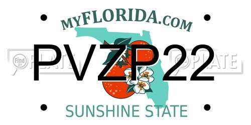 PVZP22 Florida License Plate