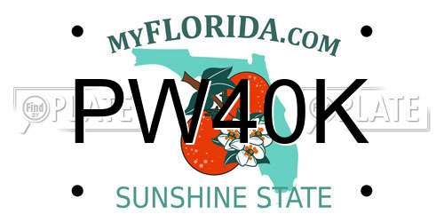 PW40K Florida License Plate