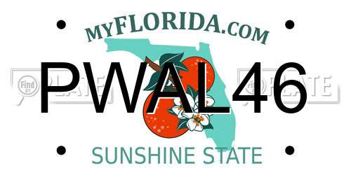 PWAL46 Florida License Plate