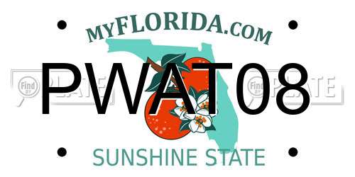 PWAT08 Florida License Plate