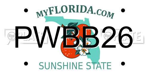 PWBB26 Florida License Plate
