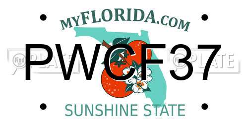 PWCF37 Florida License Plate