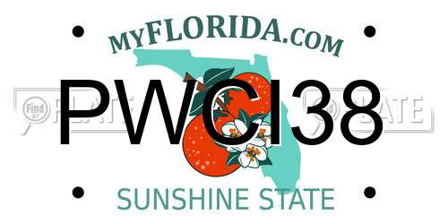 PWCI38 Florida License Plate