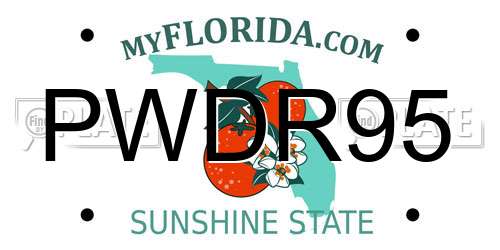 PWDR95 Florida License Plate
