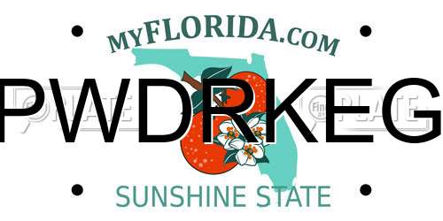 PWDRKEG Florida License Plate