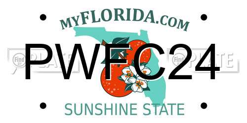 PWFC24 Florida License Plate