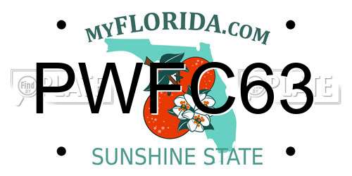 PWFC63 Florida License Plate