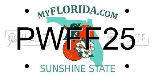 PWFF25 Florida License Plate
