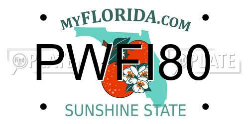 PWFI80 Florida License Plate