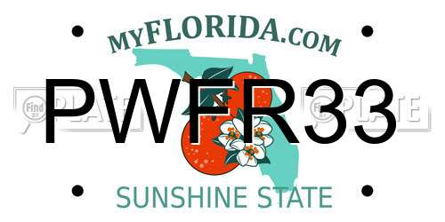PWFR33 Florida License Plate