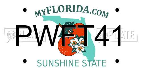 PWFT41 Florida License Plate
