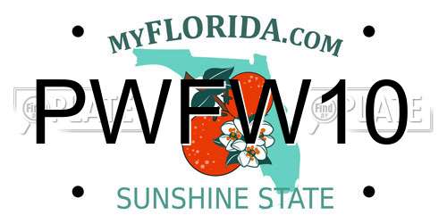 PWFW10 Florida License Plate