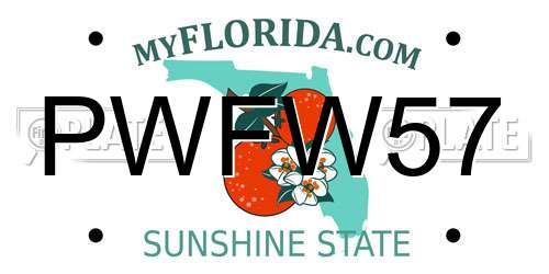 PWFW57 Florida License Plate
