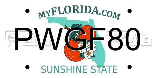 PWGF80 Florida License Plate