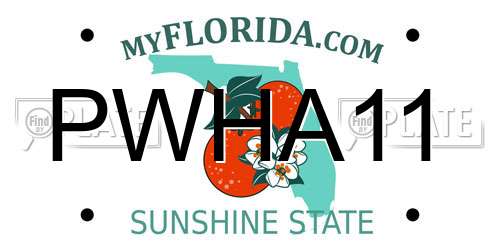 PWHA11 Florida License Plate
