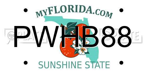 PWHB88 Florida License Plate