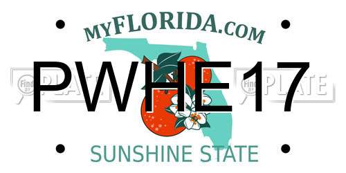 PWHE17 Florida License Plate