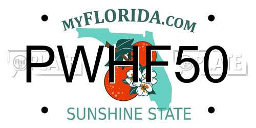 PWHF50 Florida License Plate