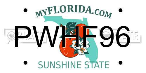 PWHF96 Florida License Plate