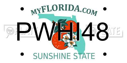 PWHI48 Florida License Plate
