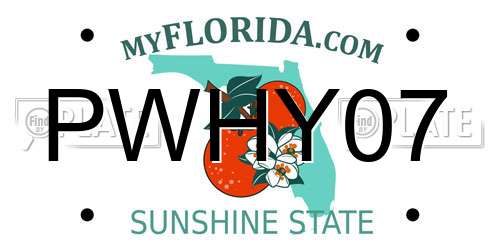PWHY07 Florida License Plate