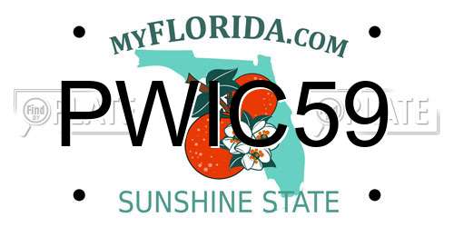 PWIC59 Florida License Plate