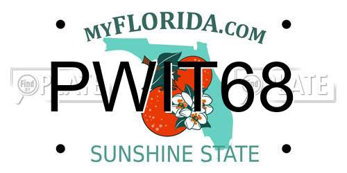 PWIT68 Florida License Plate