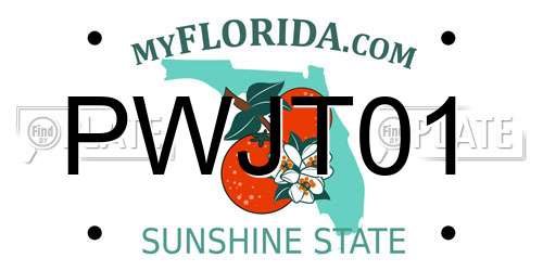 PWJT01 Florida License Plate
