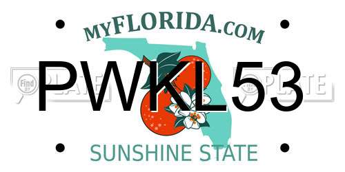 PWKL53 Florida License Plate
