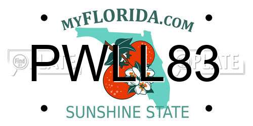 PWLL83 Florida License Plate