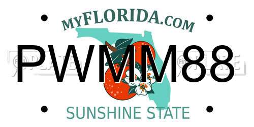 PWMM88 Florida License Plate