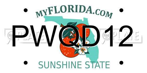 PWQD12 Florida License Plate