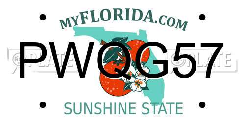 PWQG57 Florida License Plate
