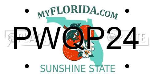 PWQP24 Florida License Plate