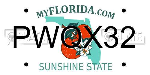 PWQX32 Florida License Plate