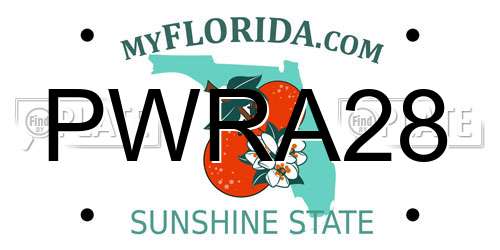 PWRA28 Florida License Plate