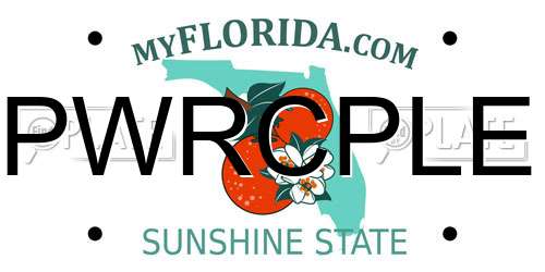 PWRCPLE Florida License Plate