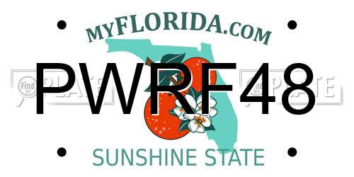 PWRF48 Florida License Plate