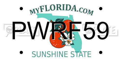 PWRF59 Florida License Plate