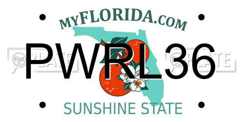 PWRL36 Florida License Plate