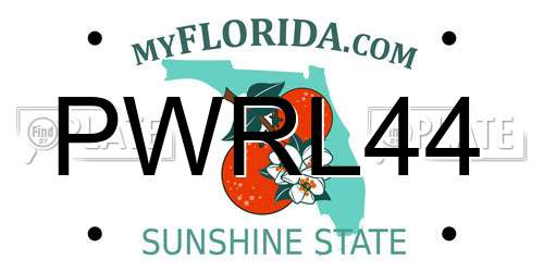 PWRL44 Florida License Plate