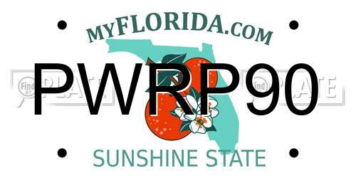 PWRP90 Florida License Plate
