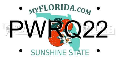 PWRQ22 Florida License Plate