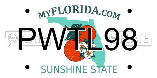 PWTL98 Florida License Plate