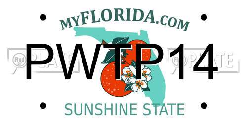 PWTP14 Florida License Plate