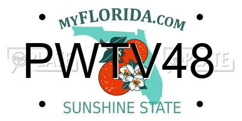 PWTV48 Florida License Plate