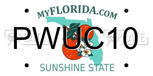 PWUC10 Florida License Plate
